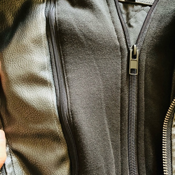 GUESS Faux Leather Hooded Moto Jacket - Picture 8 of 14